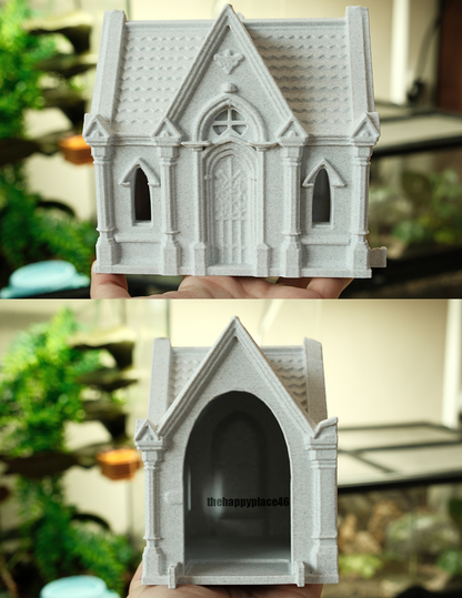 Crested Gecko and Frog Hanging Mausoleum Hide with Bridge