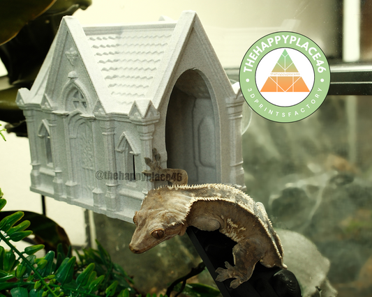 Crested Gecko and Frog Hanging Mausoleum Hide with Bridge